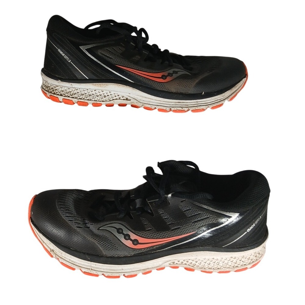 Saucony Guide ISO 2 Running Shoes Mens US 3.5M Black‎ Orange Athletic Sneakers